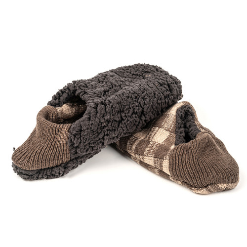 Wholesale Women's Knitted slipper Socks warm and comfortable Plaid slipper socks From China Factory