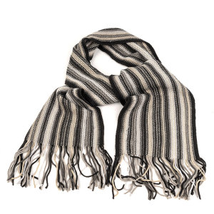 Wholesale Knitted scarf Women's Winter Cashmere Scarf Stripes Warm Soft Scarves with Tassel ODM