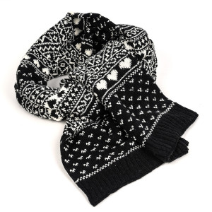 Wholesale Winter Knit Scarf for Men OEM Cashmere Feel Wool Blend Long Knitted Warm Scarf From China