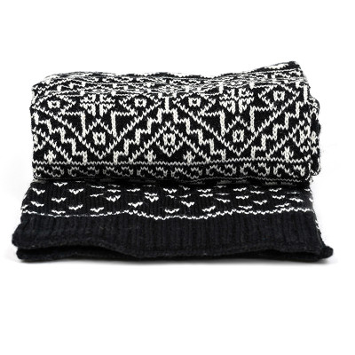 Wholesale Winter Knit Scarf for Men OEM Cashmere Feel Wool Blend Long Knitted Warm Scarf From China