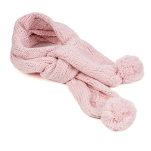 Wholesale Trolls Knit Scarf with Pom Poms Cute Pink knitted scarf From Chinese Manufacturer