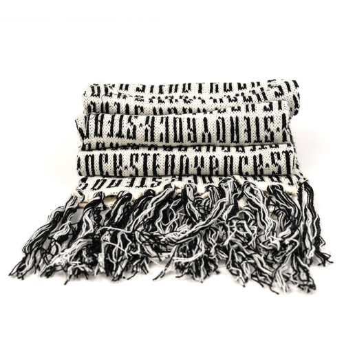 Wholesale Jacquard Knitted Scarf Shawl Wrap With Letters Soft Knitted Scarf From China Factory