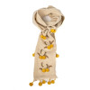 OEM Super Soft Women's Knitted Scarf With Pom Poms Parttern From Chinese Supplier