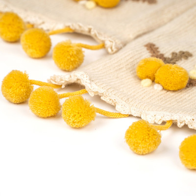 OEM Super Soft Women's Knitted Scarf With Pom Poms Parttern From Chinese Supplier