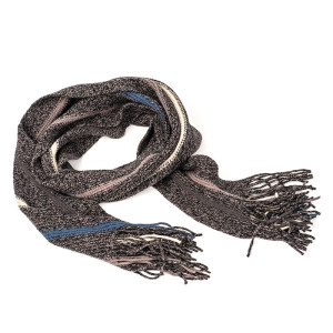 Wholesale Striped Color Block Knitted Winter Scarf With Fringe From Chinese Manufacturer