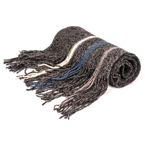 Wholesale Striped Color Block Knitted Winter Scarf knit scarf With Fringe From Chinese Manufacturer