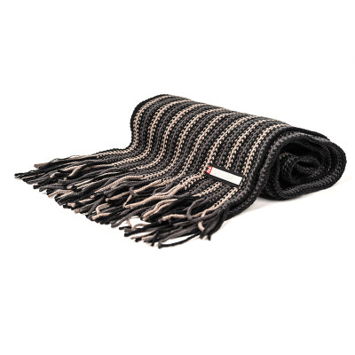Wholesale Striped Color Block Knitted Winter Scarf Knit warm scarf With Fringe From Chinese Supplier