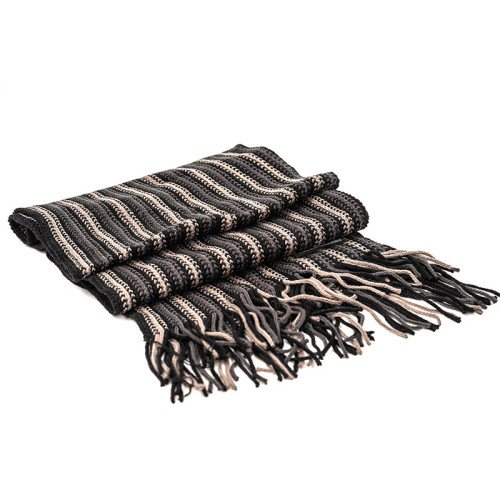 Wholesale Striped Color Block Knitted Winter Scarf Knit warm scarf With Fringe From Chinese Supplier