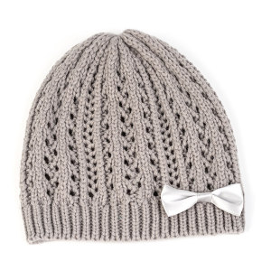 Wholesale Women's Warm Chunky Cable Knit Hats With Cute Bow Accessories From Chinese Factory