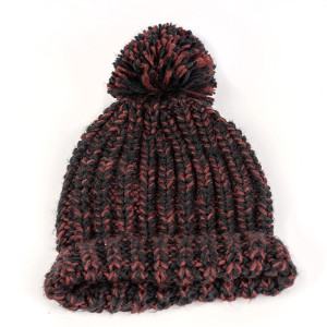 Wholesale Women's Irish Cable Knitted Soft beanie with pom Poms knit warm beanie hat caps