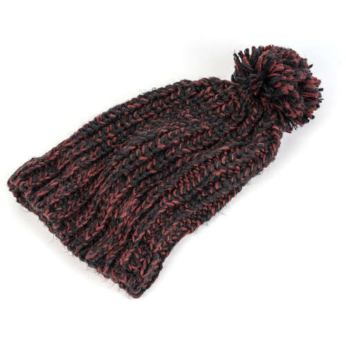 Wholesale Women's Irish Cable Knitted Soft beanie with pom Poms knit warm beanie hat caps