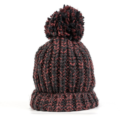 Wholesale Women's Irish Cable Knitted Soft beanie with pom Poms knit warm beanie hat caps