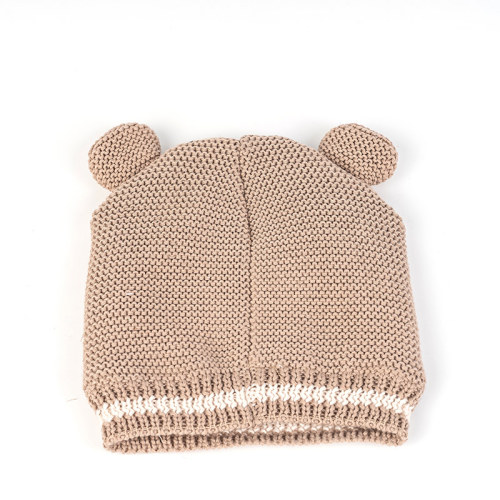 Wholesale Baby Handmade Bear Knitted beanie hat cap knitting Baby beanie Hat cap From China Supplier