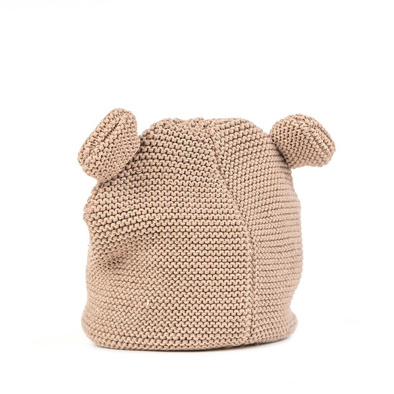 Wholesale Baby Handmade Bear Knitted beanie hat cap knitting Baby beanie Hat cap From China Supplier