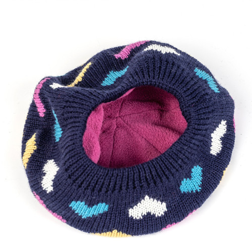Wholesale Knit Baby Girl Beret Hat beanie cap Autumn Cute Bow knitted Beanie Cotton Lined Hat OEM