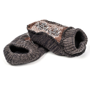 Wholesale Men's Brown Grey Nightfall Knit Ankle Slipper winter warm knitted ankle slipper From China