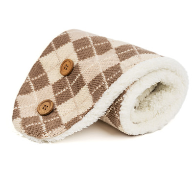 Wholesale Infinity Scarf Winter Double-Layer Neck Warmer Fleece Lined Circle Knitted Scarves ODM