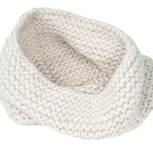 Wholesale Womens Thick Ribbed Knit Winter Infinity Circle Loop Scarf White From Chinese Factory