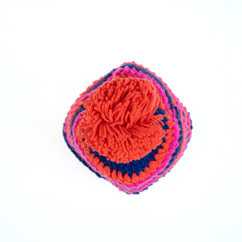 Bonnet en tricot en gros bonnet d'hiver au crochet avec pompon de l'usine chinoise