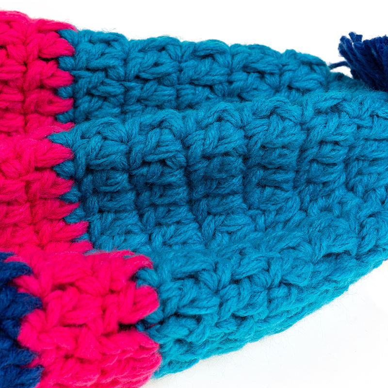 Knit Hat with Pom Poms