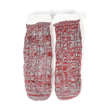 Wholesale Women Fleece-Lined Sherpa Slipper Socks Super Soft Warm knitted slipper From China Factory