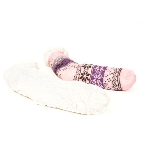 ODM Slipper Socks for Women with Grippers Non Slip Sherpa Lined slipper socks From Chinese Factory