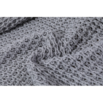 Wholesale 100% knitted Cotton Blanket King Size For Ben-Grey 405GSM Waffle Weave Soft Lightweight