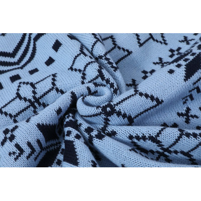 Wholesale Snowflake Jacquard King Size Knitted Throw Blanket Winter Knit Throw Blanket Warm Blanket