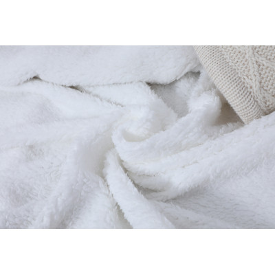 Wholesale Bedding Acrylic Cream Mesh Knit Sherpa King Size knitted blanket From Chinese Supplier