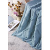 Оптовое 100% хлопковое шалфейное синее трикотажное одеяло для дивана, дивана от китайской фабрики
