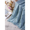 Wholesale 100% Cotton Sage Blue Cable Knit Throw Blanket for Couch, Sofa From Chinese Factory