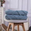 Venta al por mayor 100% algodón azul salvia Cable Knit Throw Manta para sofá, sofá de fábrica china