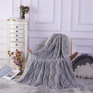 OEM Pure Cotton Nordic Geometric Knitted Blanket From Chinese Manufacturer