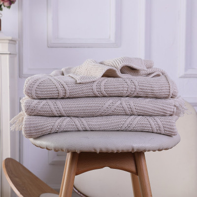 Wholesale Knitted Throw Blanket for Couch Cozy Lightweight Decorative Throw for Sofa Bed Living Room