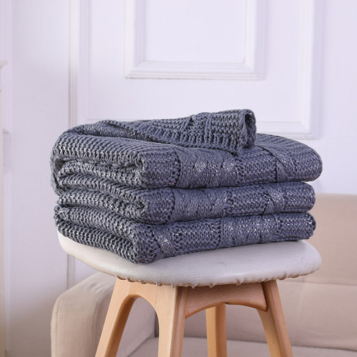 Оптовое 100% хлопковое трикотажное одеяло супер мягкое теплое для кресла-кровати из Китая