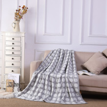 Wholesale Grey Globe Chenille Soft Blanket Reversible Premium Cozy Fabric Knitted Blanket