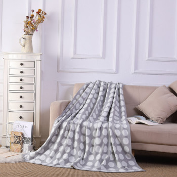 Wholesale Grey Globe Chenille Soft Blanket Reversible Premium Cozy Fabric