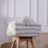OEM Knitted Textured Throw Blanket for Bed,Chenille Blanket with Tassel From Chinese Suppiler