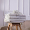 OEM Knitted Textured Throw Blanket Chenille knitted Blanket with Tassel From Chinese Suppiler