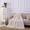 Wholesale 100% Pima Cotton Cable Knit Throw Blanket Super Soft Warm Soild Color From Chinese Factory