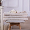 Wholesale 100% Pima Cotton Cable Knit Throw Blanket Super Soft Warm Soild Color From Chinese Factory