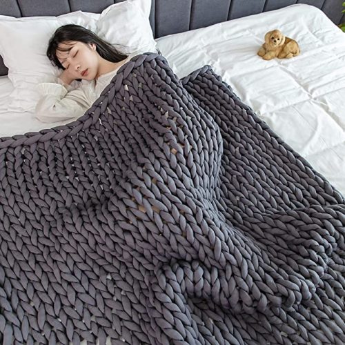 Handmade Chunky Blanket Super Soft Lightweight Luxury Recycled Polyester Blanket for Bed Living Room