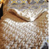 Organic Cotton Handmade Chunky Blanket Super Soft  Breathable Throw Blanket for Bedroom Sofa
