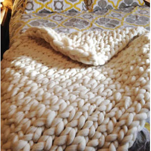 Organic Cotton Handmade Chunky Blanket Super Soft  Breathable Throw Blanket for Bedroom Sofa