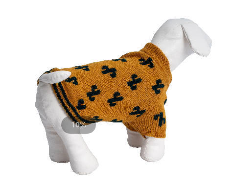 Small Dog Pullover Sweater, Cold Weather Cable Knitwear, Classic Round Collar Thick Warm Clothes for Chihuahua, Bulldog, Dachshund, Pug