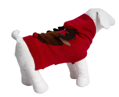 French Bulldog Fitwarm Knitted Pet Clothes Dog Sweater Hoodie Sweatshirts Pullover Cat Jackets Red Large