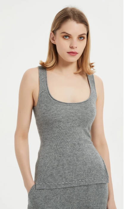 Wholesale OEM women's pure cashmere tank top nightwear cashmere sleepwear from Chinese manufacturer