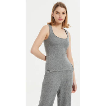 Wholesale OEM women's pure cashmere tank top nightwear cashmere sleepwear from Chinese manufacturer