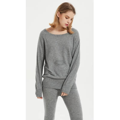 Wholesale high quality ladies cashmere round neck pullover knitwear nightwear from Chinese factory