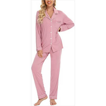 Pajamas Set Long Sleeve Sleepwear for Womens Nightwear Soft Pj Lounge Sets Women's Knit Pajamas